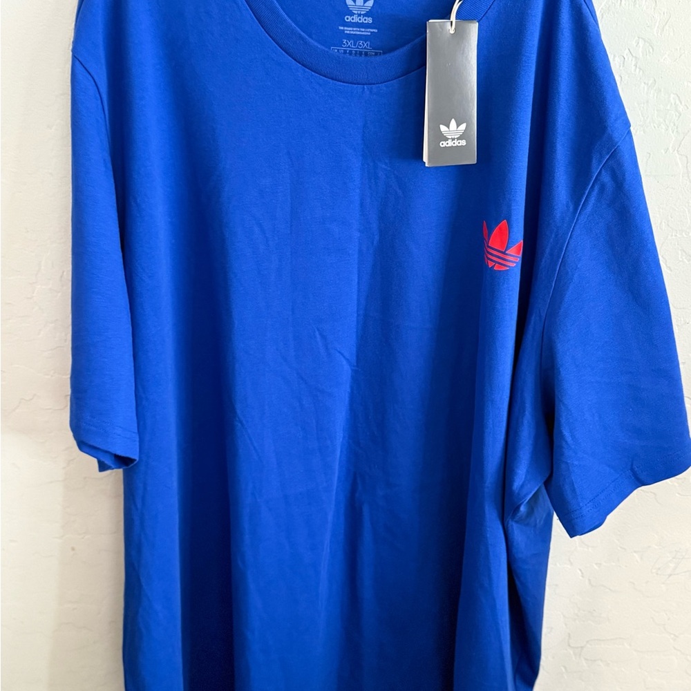Adidas Men's Royal Blue Tee with Red Logo